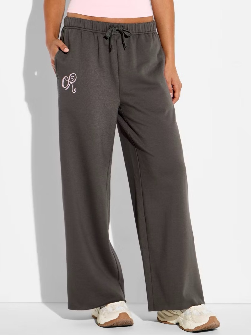 OLIVIA RODRIGO You Seem Pretty Sad... Initial Logo Sweatpants Gray Pink NEW NWT